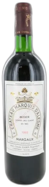 photo du vin Château Marquis d’Alesme-Becker 1993