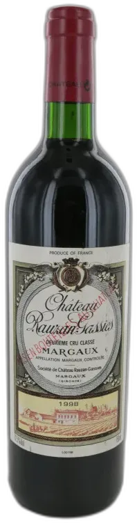 illustration du vin Château Rauzan Gassies 1998
