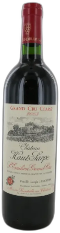 vue du vin Chateau Haut-Sarpe 2003