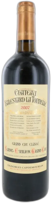 capture du vin Château Balestard la Tonnelle 2007