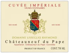 vue du vin Chateauneuf du Pape 2019 Cuvée Imperiale Domaine Raymond Usseglio