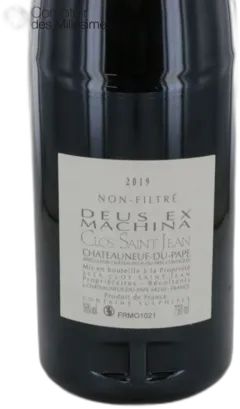 capture du vin Clos st Jean Deus ex Machina 2019 Châteauneuf du Pape