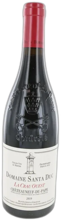 photo du vin Châteauneuf du Pape 2019 la Crau Ouest Domaine Santa Duc