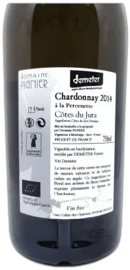 photo du vin Domaine Pignier a la Percenette Chardonnay 2016 Côtes du Jura