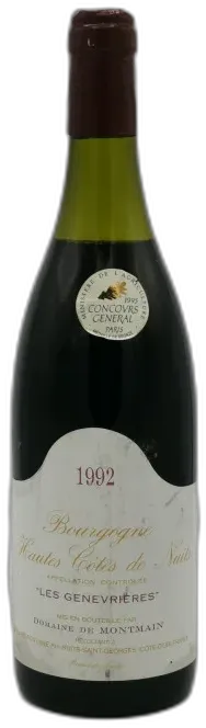 illustration du vin Bourgogne Hautes Côtes de Nuits les Genevrières 1992 Domaine de Montmain