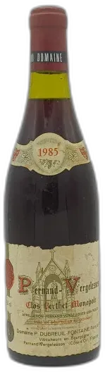 photo du vin Pernand Vergelesses Clos Berthet Monopole 1985 Dubreuil Fontaine