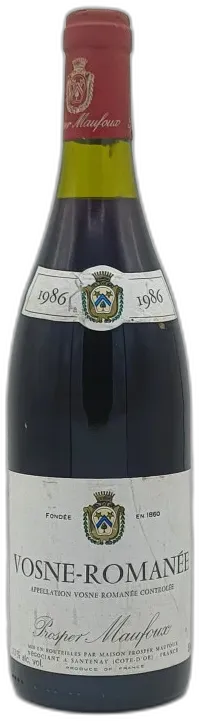 capture du vin Vosne Romanée 1986 Prosper Maufoux