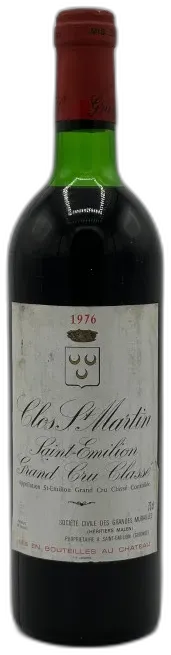 capture du vin Saint Emilion Grand Cru Classe 1976 Château Clos Saint Martin