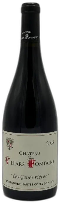 photo du vin Bourgogne Hautes Côtes de Nuits les Genevrières 2008 Château de Villars Fontaine