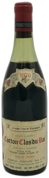 photo du vin Corton Clos du Roi Grand Cru 1970 Domaine Dubreuil Fontaine