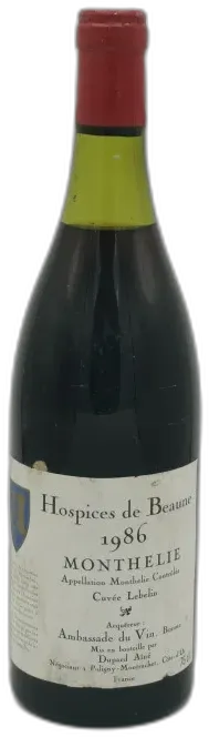 photo du vin Monthelie 1er Cru 1986 Cuvée Lebelin Hospices de Beaune