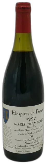 photo du vin Mazis Chambertin Grand Cru Cuvée Madeleine Collignon 1997 Domaine des Hospices de Beaune