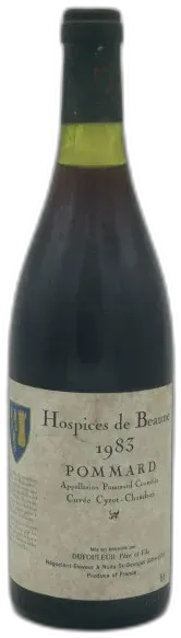 photo du vin Pommard cuvée Cyrot Chaudron 1983 Hospices de Beaune