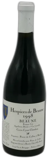 photo du vin Beaune 1er Cru Cuvée Cyrot Chaudron 1998 Domaine des Hospices de Beaune
