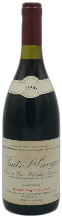photo du vin Nuits Saint Georges 1er Cru Clos des Perrières 1996 Domaine Guy Dufouleur