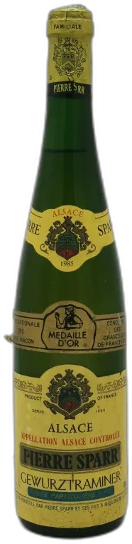 image du vin Alsace Gewurztraminer Cuvée Particulière 1985 Pierre Sparr