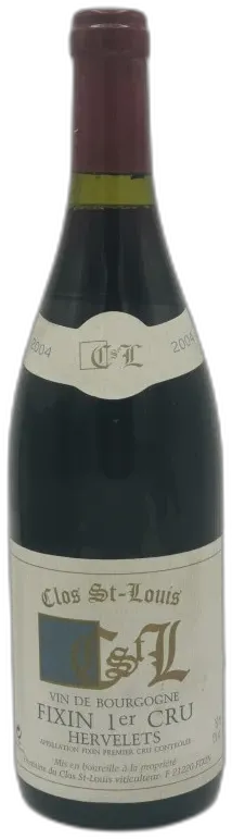 photo du vin Fixin 1er Cru Hervelets 2004 Domaine du Clos Saint Louis