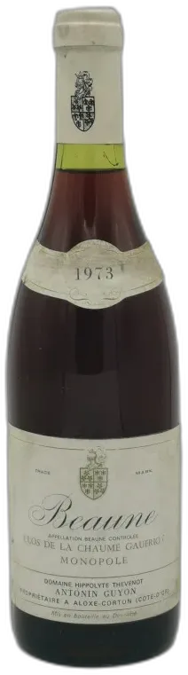 vue du vin Beaune Clos de la Chaume Gaufriot Monopole 1973 Domaine Hippolyte Thevenot Antonin Guyon