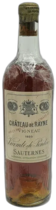 photo du vin Château de Rayne Vigneau 1933 Sauternes 1er Grand Cru Classé