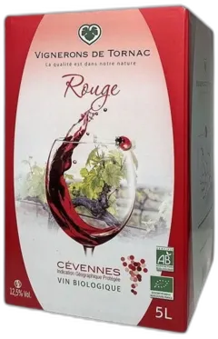 image du vin Vin Rouge Bio Bag in Box les Vignerons de Tornac Igp Cévennes