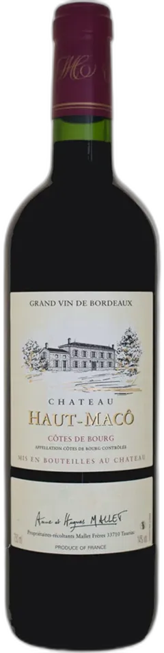 photo du vin Château Haut-Mâco Cuvée Traditionnelle Aoc Côtes de Bourg Vin Rouge