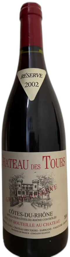 photos du vin Rayas Chateau des Tours Cotes du Rhone Grande Reserve, Rhone, France 2002