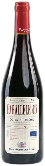 vue du vin Côtes du Rhône Vin Rouge Parallèle 45 Bio
