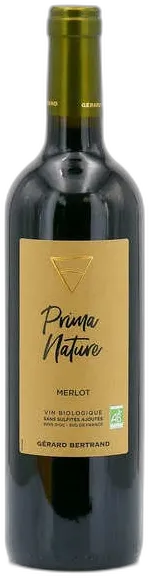 photo du vin Prima Nature Merlot Vin Bio et Sans Sulfites Ajoutés