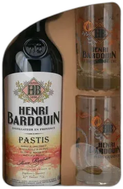 photo du vin Signature Pastis Henri Bardouin et 2 Verres