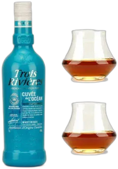 image du vin Trois Rivières Blanc Cuvée de l’Océan et Ses 2 Verres de Dégustation