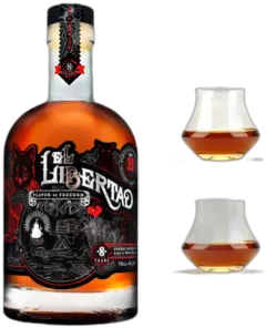 photo du vin el Libertad Sherry Spiced Rum 8 Ans et Ses 2 Verres