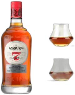 photo du vin Angostura 7 Ans de Trinidad & Tobago et Ses 2 Verres