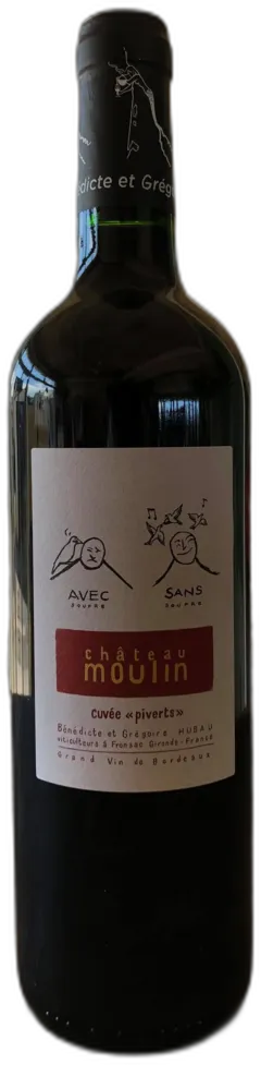 vue du vin Cuvée Piverts Château Moulin, Fronsac