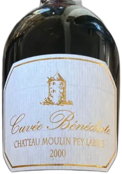 photo du vin Cuvée Bénédicte 2000 Chateau Moulin Pey-Labrie, Canon-Fronsac
