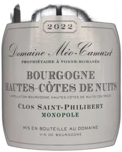 illustration du vin Bourgogne-Hautes-Côtes-de-Nuits 2022 Blanc Clos st-Philibert Monopole) Méo Camuzet