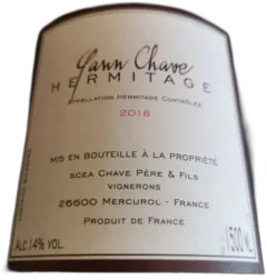 photo du vin Bio Hermitage 2018 Rouge Yann Chave Magnum