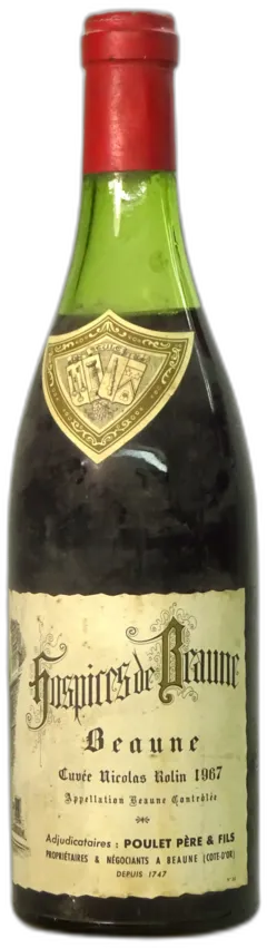 illustration du vin Beaune Cuvée Nicolas Rollin, Hospices de Beaune, Poulet Père & Fils, ts, 1967