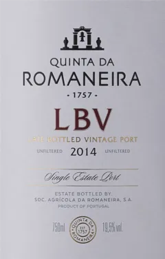 vue du vin Quinta da Romaneira Unfiltered Lbv 2015
