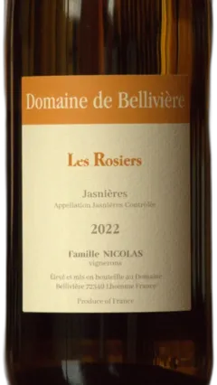 image du vin les Rosiers Jasnières Bellivière