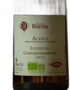 photo du vin Gewurztraminer Lutzeltal Agathe Bursin