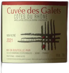 photo du vin Côtes du Rhône Rouge Cuvée des Galets Estezargues