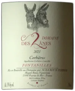 photo du vin Fontanilles Corbières les 2 Ânes