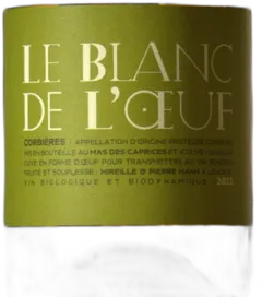capture du vin Corbières Blanc le Blanc de l’Oeuf Mas des Caprices