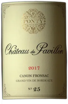 image du vin Canon Fronsac 2019 Château du Pavillon Famille Ponty