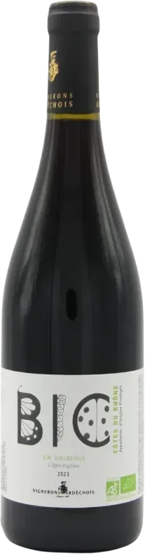 photo du vin Côtes du Rhône Bio l’Effet Papillon 2023 les Vignerons Ardéchois