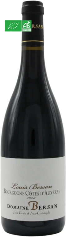 photo du vin Bourgogne Côtes d’Auxerre 2020 Louis Bersan Rouge Domaine Bersan