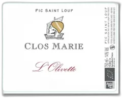 photo du vin Clos Marie Pic Saint Loup "l'Olivette" Rouge 2020