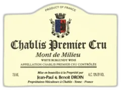 photo du vin Domaine j-p et b Droin Chablis 1er Cru "Mont de Milieu" Blanc Sec 2023
