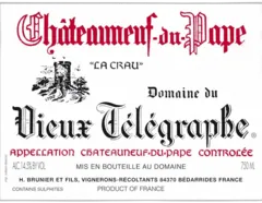 photo du vin Domaine du Vieux Télégraphe Châteauneuf-du-Pape "la Crau" Rouge 2015