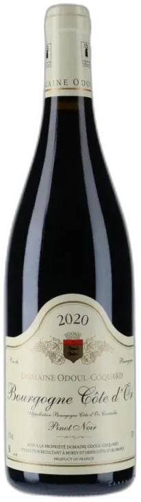 aperçu du vin Domaine Odoul Coquard Bourgogne Côte d’or Pinot Noir 2020